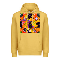 Antique Gold halloween cat and witch seamless pattern Premium Hoodie - BundleAndBundleShop
