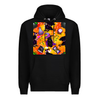 Black halloween cat and witch seamless pattern Premium Hoodie - BundleAndBundleShop