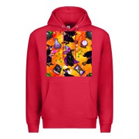 Cardinal halloween cat and witch seamless pattern Premium Hoodie - BundleAndBundleShop