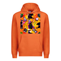 Carrot halloween cat and witch seamless pattern Premium Hoodie - BundleAndBundleShop
