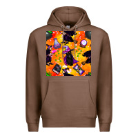 Chestnut halloween cat and witch seamless pattern Premium Hoodie - BundleAndBundleShop