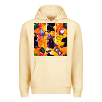 Pina Colada halloween cat and witch seamless pattern Premium Hoodie - BundleAndBundleShop