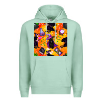 Seafoam halloween cat and witch seamless pattern Premium Hoodie - BundleAndBundleShop