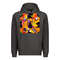 Smoke halloween cat and witch seamless pattern Premium Hoodie - BundleAndBundleShop