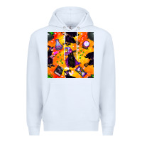 White halloween cat and witch seamless pattern Premium Hoodie - BundleAndBundleShop