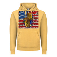 Vintage Mustard jesus christ with american flag Vintage Hoodie - TumblerDesignByShophia