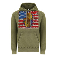 Vintage Olive jesus christ with american flag Vintage Hoodie - TumblerDesignByShophia