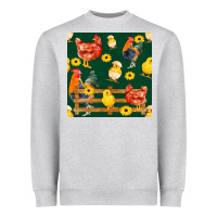 Heather Grey farm life seamless pattern Heavyweight Sweatshirt - FaDigitalArtStudio