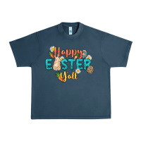 Midnight Navy Happy Easter y'all Easter Day Urban Heavy Tee - HowdyJamesFarm