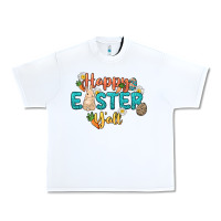 White Happy Easter y'all Easter Day Urban Heavy Tee - HowdyJamesFarm