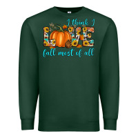 Sports Green i think i love fall most of all Premium Sweatshirt - Artiststas