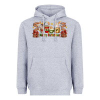 Heather Grey Christmas coffee cups Heavyweight Hoodie - Artiststas