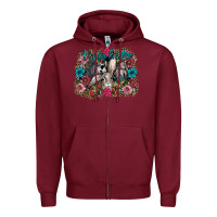 Burgundy Happy Easter Zipper Hoodie - CowhideDigitalArt