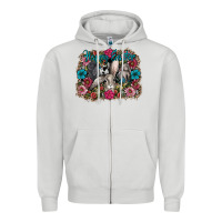 Dove Grey Happy Easter Zipper Hoodie - CowhideDigitalArt
