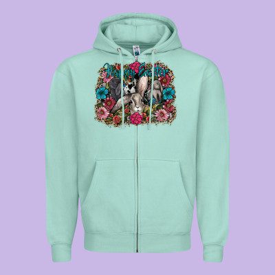 Happy Easter Zipper Hoodie Designed By Cowhidedigitalart