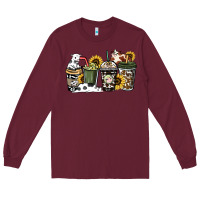Burgundy cowhide coffee cup Long Sleeve Tee - HowdyJamesFarm