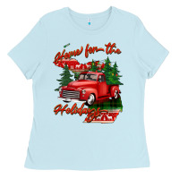 Baby Blue home for the holidays michigan Ladies Tee - BarkalooDesign