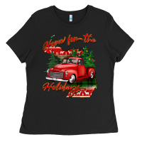 Black home for the holidays michigan Ladies Tee - BarkalooDesign
