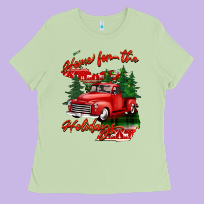 Home For The Holidays Michigan Ladies Tee Designed By Barkaloodesign
