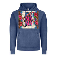 Vintage Denim girl mama thunder with flowers Vintage Hoodie - TumblerDesignByShophia