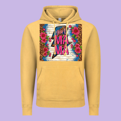 Girl Mama Thunder With Flowers Vintage Hoodie Designed By Tumblerdesignbyshophia