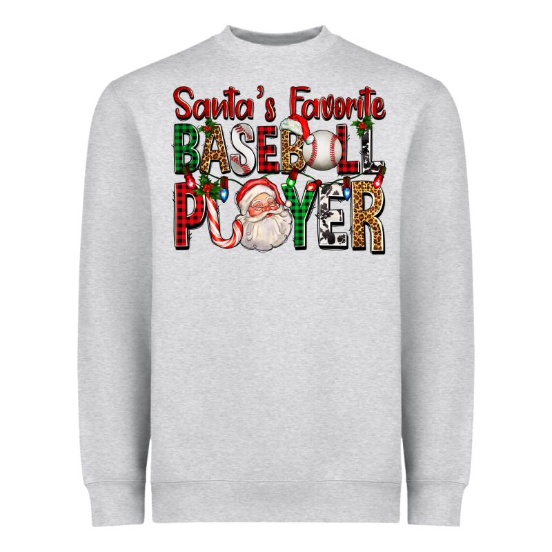 Santa's Favorite Baseball Player For Christmas Heavyweight Sweatshirt by FaDigitalArtStudio | Teevron