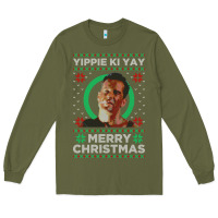 Army Green Hot Trend Die Hard Christmas Yippie Ki Yay Long Sleeve Tee - lanVoArt