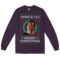 Plum Hot Trend Die Hard Christmas Yippie Ki Yay Long Sleeve Tee - lanVoArt
