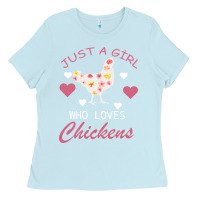 Baby Blue Just A Girl Who Love Chickens Ladies Tee - Bettercallsaul
