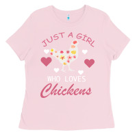 Bubblegum Pink Just A Girl Who Love Chickens Ladies Tee - Bettercallsaul