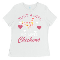 White Just A Girl Who Love Chickens Ladies Tee - Bettercallsaul