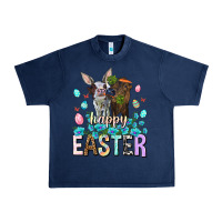Navy Happy Easter Heifers Easter Day Urban Heavy Tee - HowdyJamesFarm