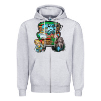 Heather Grey Happy Easter Zipper Hoodie - CowhideDigitalArt