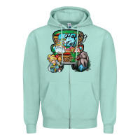 Seafoam Happy Easter Zipper Hoodie - CowhideDigitalArt