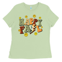 Matcha happy fall smiley face Ladies Tee - BarkalooDesign