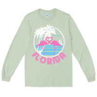 Matcha Hot Trend Florida Pink Flamingo Heart 80S Retro Vintage Style Long Sleeve Tee - lanVoArt