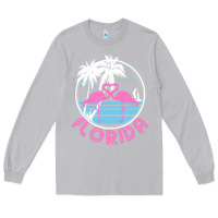 Moon Dust Hot Trend Florida Pink Flamingo Heart 80S Retro Vintage Style Long Sleeve Tee - lanVoArt