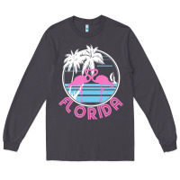 Smoke Hot Trend Florida Pink Flamingo Heart 80S Retro Vintage Style Long Sleeve Tee - lanVoArt