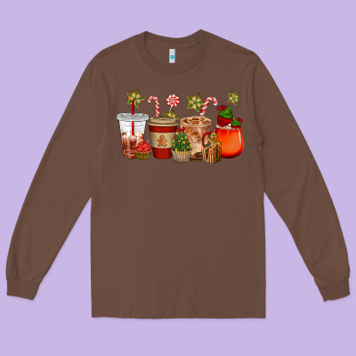 Christmas Cup Cakes Coffee Cups Long Sleeve Tee Designed By Cowgirlartshop