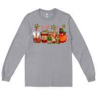 Heather Grey christmas cup cakes coffee cups Long Sleeve Tee - CowGirlArtShop