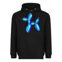 Black Blue Dog Balloon Heavyweight Hoodie - Artiststas