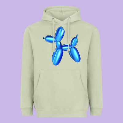 Blue Dog Balloon Heavyweight Hoodie Designed By Artiststas
