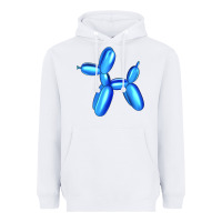 White Blue Dog Balloon Heavyweight Hoodie - Artiststas