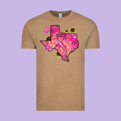 Texas Map Cancer Vintage Tee Designed By Howdyjamesfarm