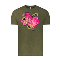 Vintage Olive Texas map Cancer Vintage Tee - HowdyJamesFarm