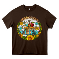 Chocolate Brown teaching my tribe round earring Heavy Core Tee - BundleAndBundleShop