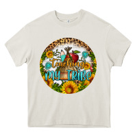 Cream teaching my tribe round earring Heavy Core Tee - BundleAndBundleShop