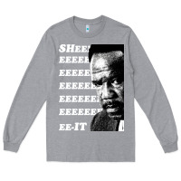 Heather Grey clay davis quotsheeeeeeitquot 3  t travel Long Sleeve Tee - lanVoArt