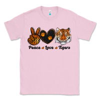 Bubblegum Pink peace love tigers Classic Tee - RanaPortraitStore