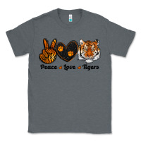 Charcoal Heather peace love tigers Classic Tee - RanaPortraitStore